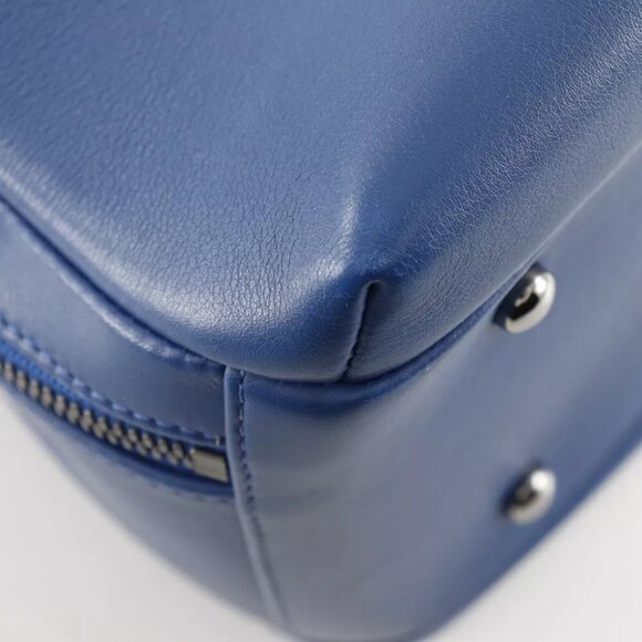 CHANEL Trendy Bowling Bag Handbag 2WAYShoulder Blue Calfskin Women - Picture 9 of 12